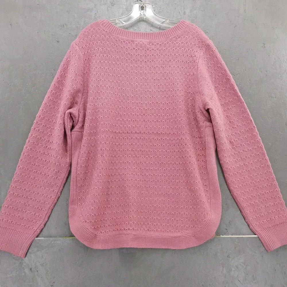 hasting & smith Button Accent‎ Sweater Knit Pullover Top Pink XL - Picture 7 of 7